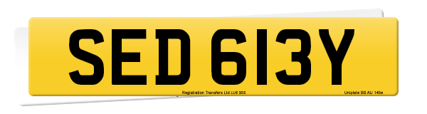 Registration number SED 613Y